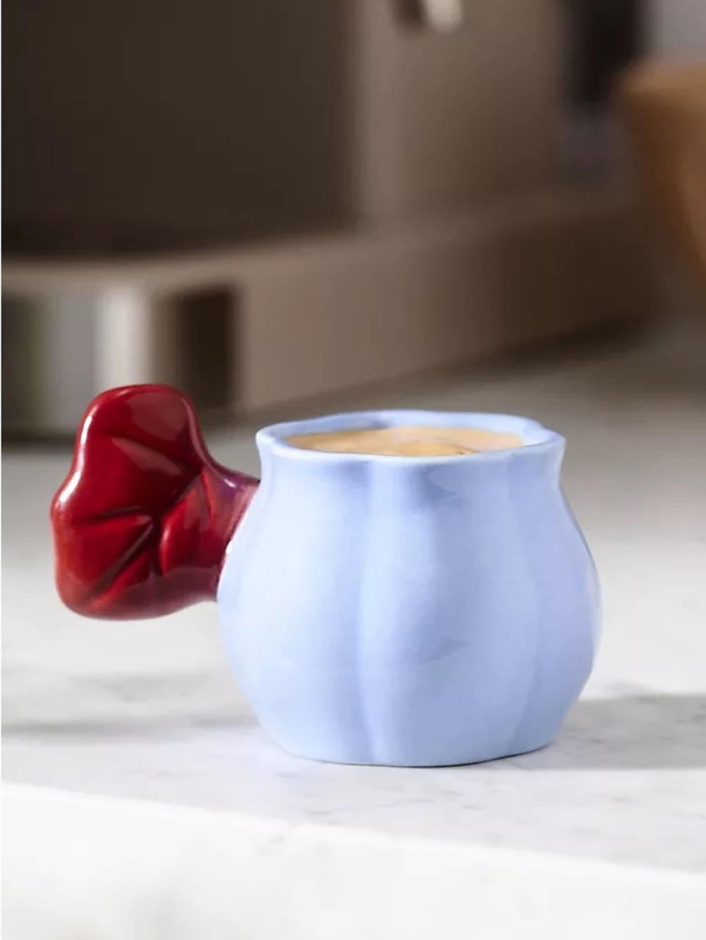 Anthropologie Sorrella Stoneware Espresso Cup New cup w leaf handle Cute gift